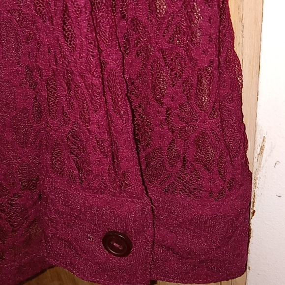 Laura Scott Lace Blouse, Burgundy, Size XL, Pre-owned - Picture 4 of 10